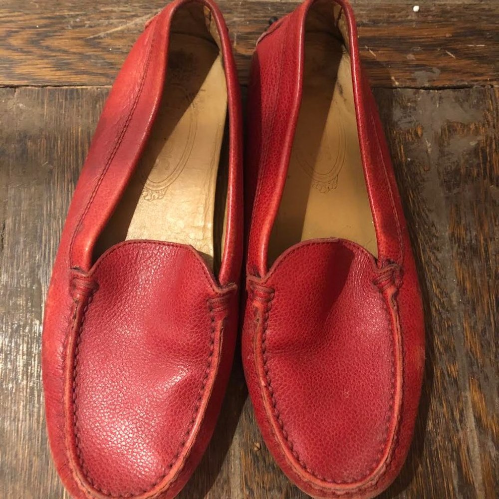 Tods Red Driving Mocs / Loafers